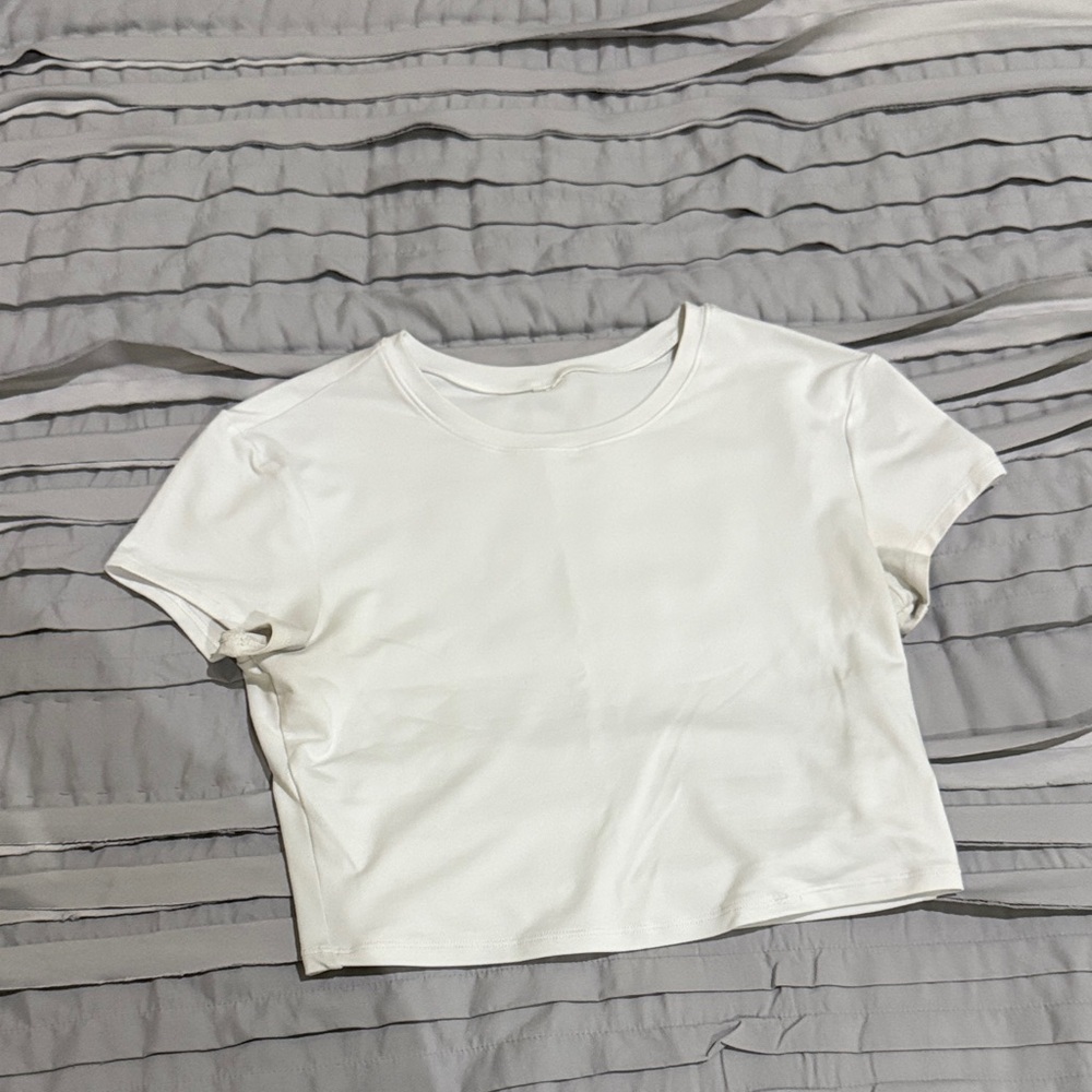 Alosoft Crop Finesse Short Sleeve Size S White